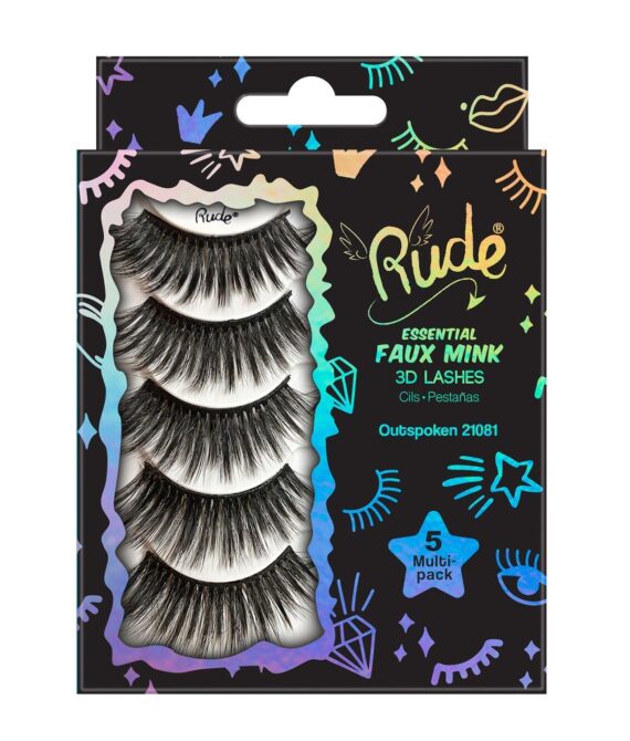 Rude Essential Faux Mink 3D Lashes 5 Multi-Pack