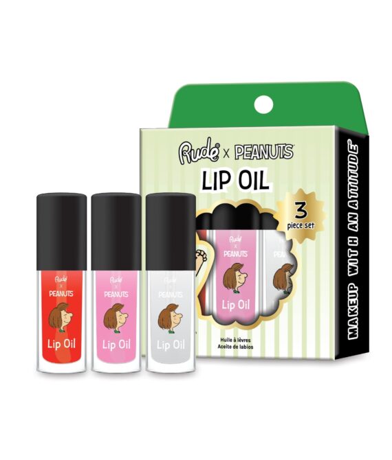 RUDE Peanuts Lip Oil – 3 Piece Set