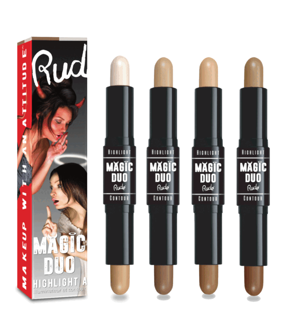 RUDE Magic Duo Highlight & Contour Acrylic Display Set, 48pcs