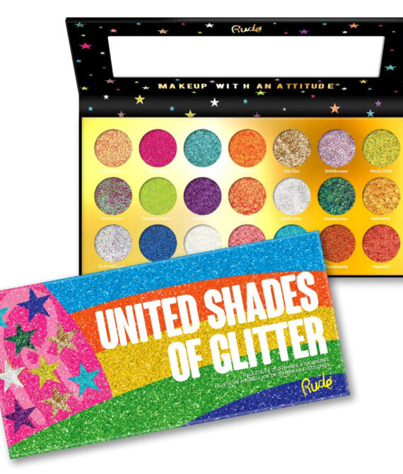 RUDE United Shades of Glitter – 21 Pressed Glitter Palette