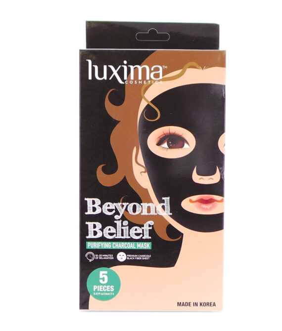 LUXIMA Beyond Belief Purifying Charcoal Mask, Pack of 5