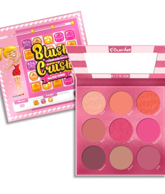 RUDE Blush Crush 9 Color Blush Palette – Match Three