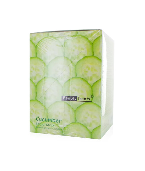 BEAUTY TREATS Facial Mask Refreshing Vitamin C Solution – Cucumber – Display Box 24 Pieces