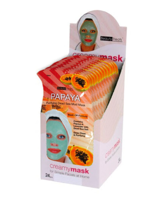 BEAUTY TREATS Papaya Purifying Dead Sea Mud Mask – Display Box 24 Pcs