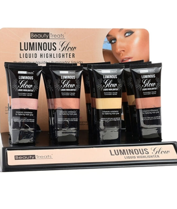 BEAUTY TREATS Luminous Glow Liquid Highlighter Display Set, 12 Pieces