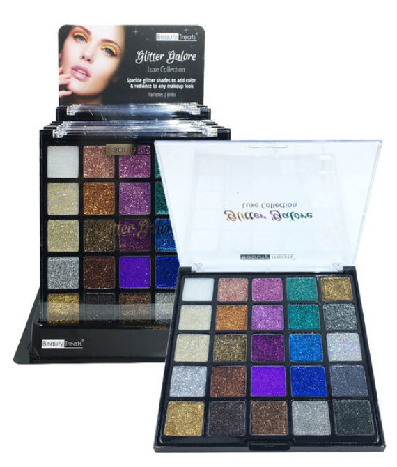 BEAUTY TREATS Glitter Galore Luxe Collection Palette Display Set, 12 Pieces