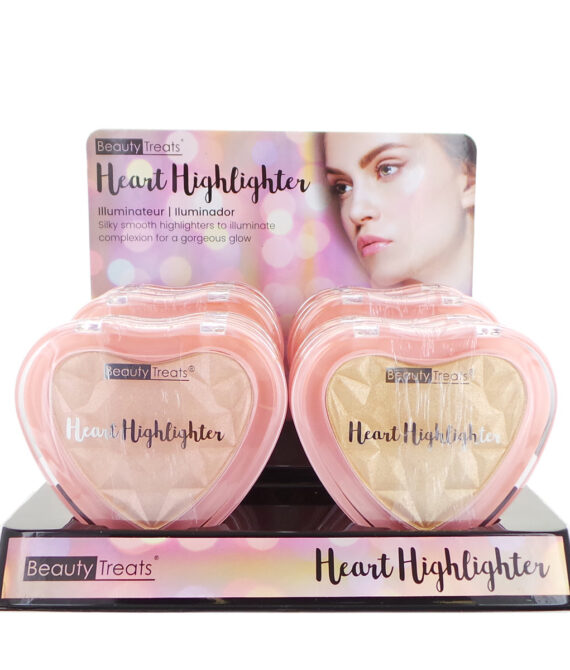 BEAUTY TREATS Heart Highlighter Display Set, 12 Pieces