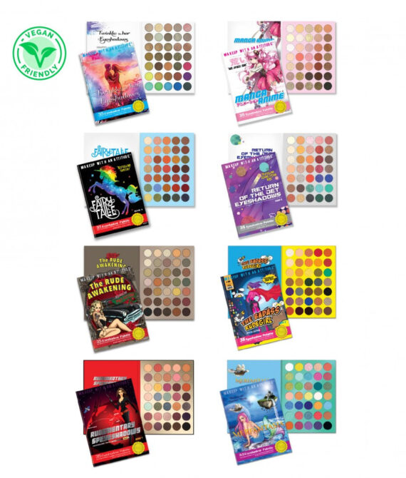 RUDE Book Series 8 Eyeshadow Palettes Bundle