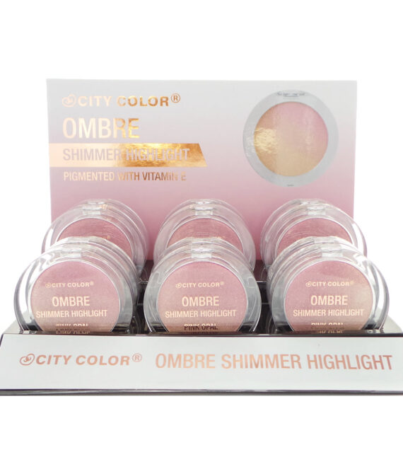 CITY COLOR Shimmer Ombre Highlight – Pink Opal Display Set, 12 Pieces