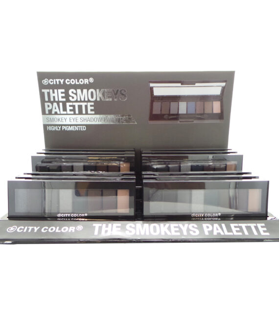 CITY COLOR The Smokeys Eyeshadow Palette Display Set, 12 Pieces