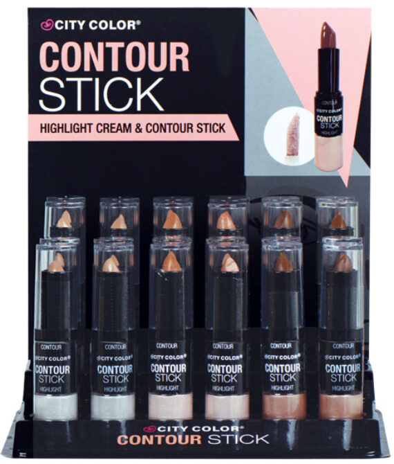 CITY COLOR Contour Stick & Cream Highlight Display Case Set 24 Pieces