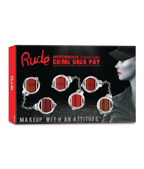 RUDE Crime Does Pay 6 Notorious Liquid Lip Color Set – Dark