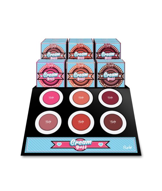 RUDE Cream Puff Natural Blush Display Set – 72 pcs