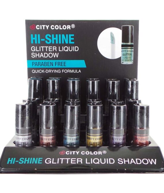 CITY COLOR Hi-Shine Glitter Liquid Shadow Display Set, 24 pieces