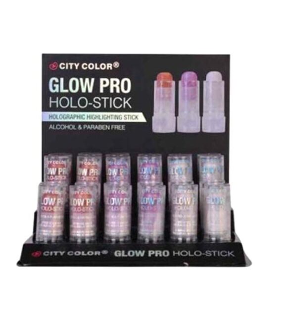 CITY COLOR Glow Pro Holo-Stick Display Set, 24 pieces