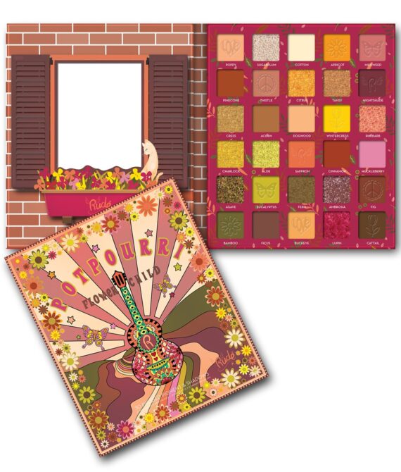 RUDE Flower Child 30 Pressed Pigment and Shadows Palette – Potpourri