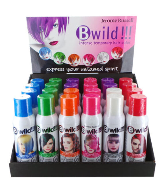 JEROME RUSSELL BWild Temporary Hair Color Spray Display Set – 24 Pieces