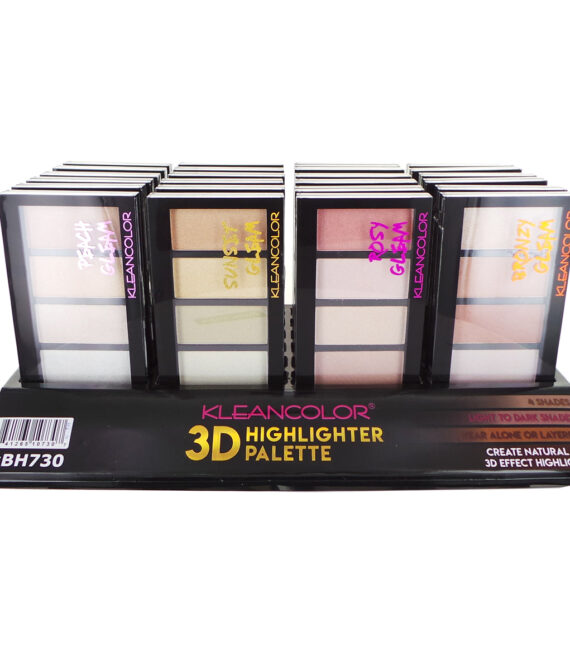 KLEANCOLOR 3D Highlighter Palette Display Set, 24 Pieces