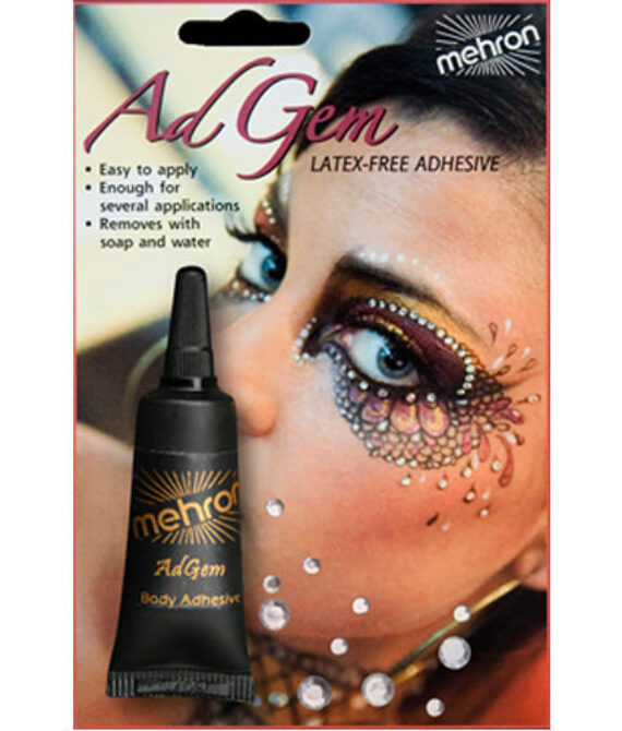 mehron AdGem Latex Free Adhesive – w/12 Rhinestones