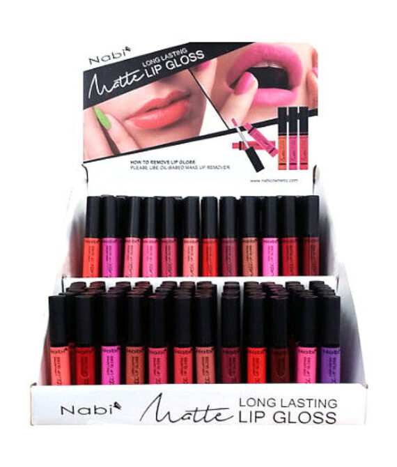 Nabi Cosmetics Matte Lip Gloss Display Set 144 pieces