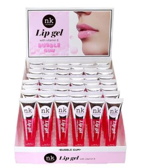 NICKA K Lip Gel Bubble Gum Display Case Set, 48 Pieces