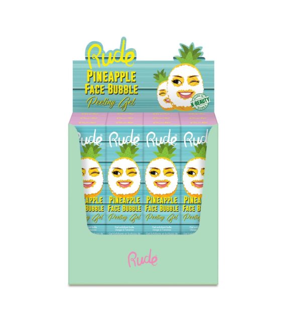 RUDE Pineapple Face Bubble Peeling Gel Paper Display Set, 12 Pieces