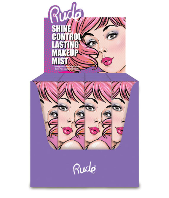 RUDE Shine Control Lasting Makeup Mist Display Set, 12 Pieces