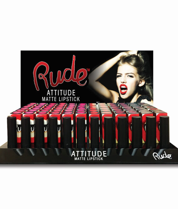 RUDE Attitude Matte Lipstick Acrylic Display Set B, 144 Pieces + 12 Testers