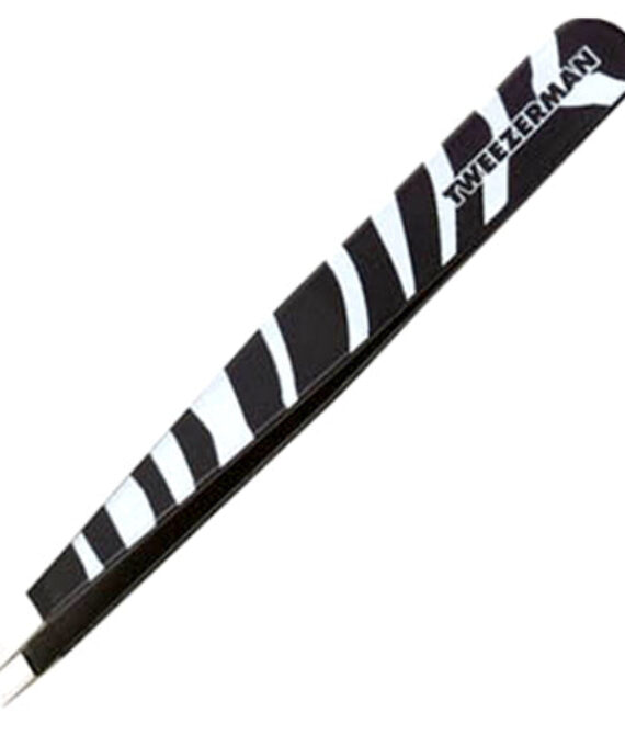 TWEEZER MAN Slant Tweezer Zebra Print – Black