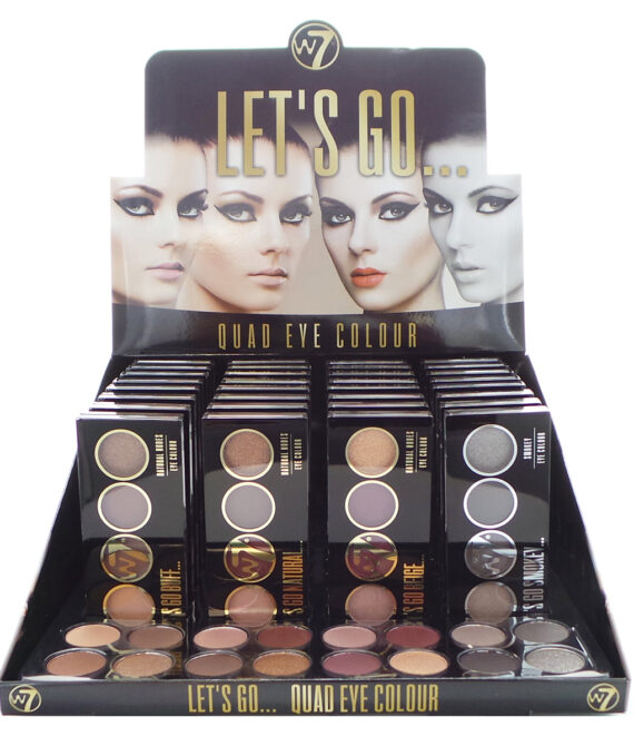 W7 Let’s Go Quad Eye Color Display Set, 32 Pieces Plus Display Testers