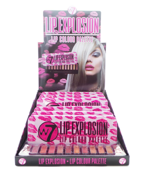 W7 Lip Explosion Lip Colour Palette Display Set, 6 Pieces plus Display Tester