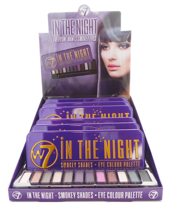 W7 In The Night Smokey Shades Eye Colour Palette Display Set, 6 Pieces plus Display Tester