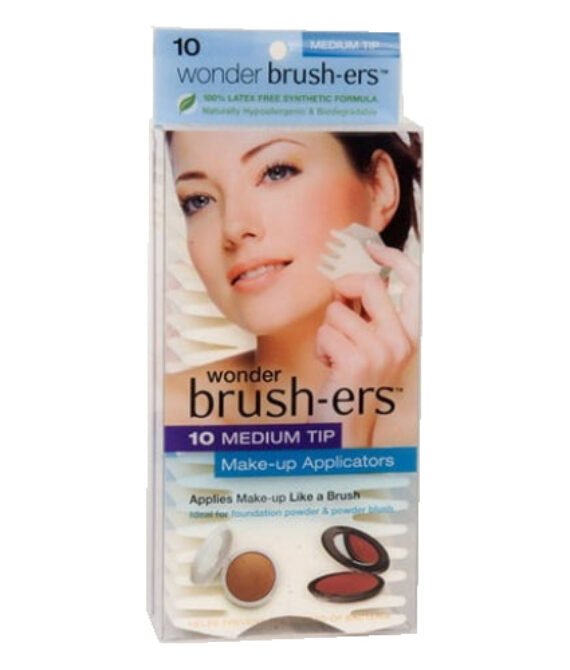 Wonder Brush-ers Make-up Applicators – 10 Medium Tip – White