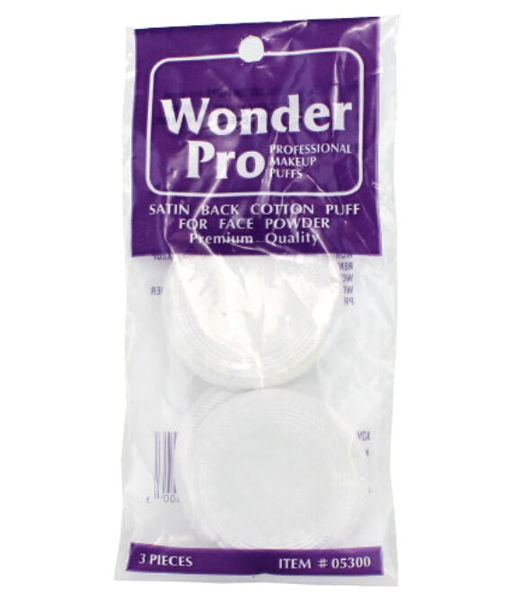 Wonder Pro Satin Back Cotton Puff For Face Powder – 3 Pieces