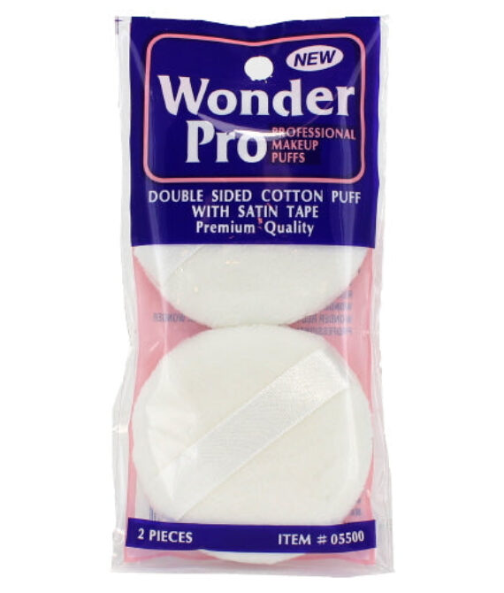 Wonder Pro Double Sided Cotton Puff With Satin Tape – 2 Pieces