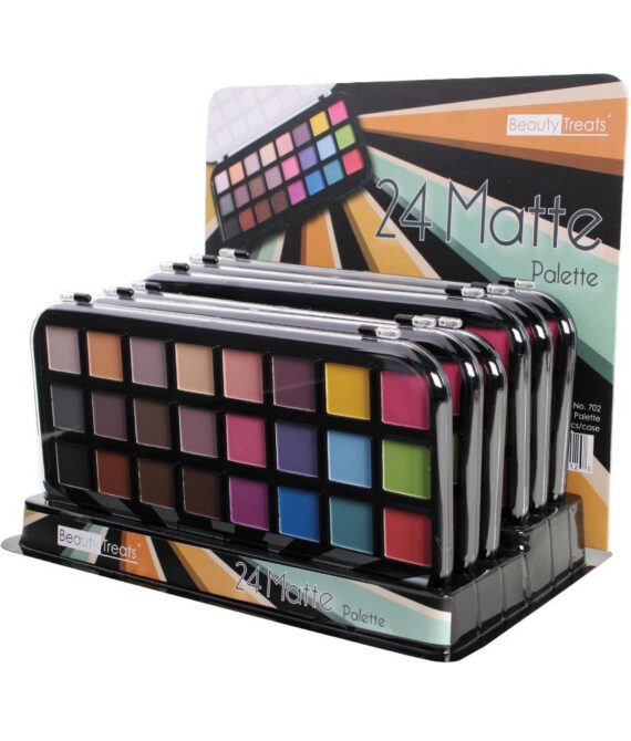 BEAUTY TREATS 24 Matte Palette – Matte Eyeshadow Colors Display Case Set 12 Pieces