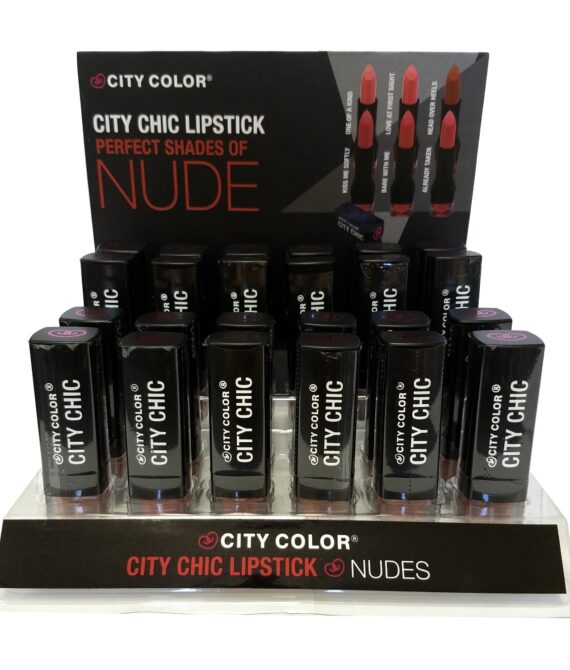 CITY COLOR City Chic Lipstick Nudes DISPLAY CASE 24 Pieces – L0008D