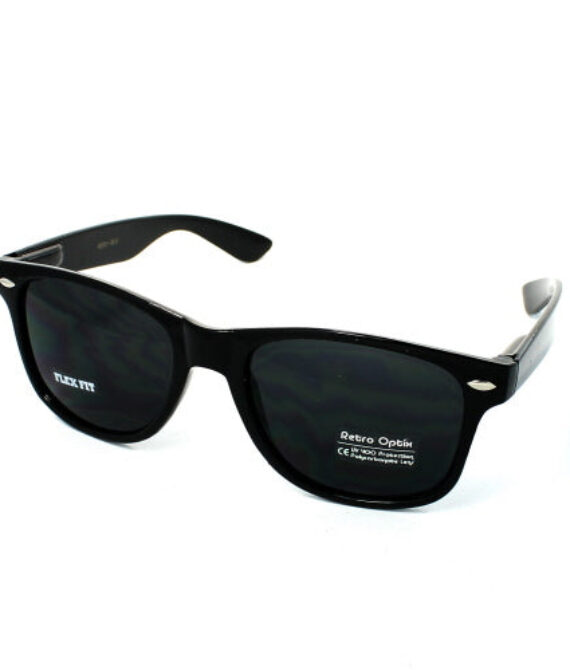 Retro Optix Wayfarer Gloss Black Sunglasses