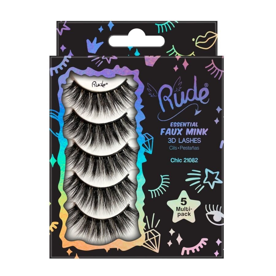 Rude Essential Faux Mink 3D Lashes 5 Multi-Pack - Image 3