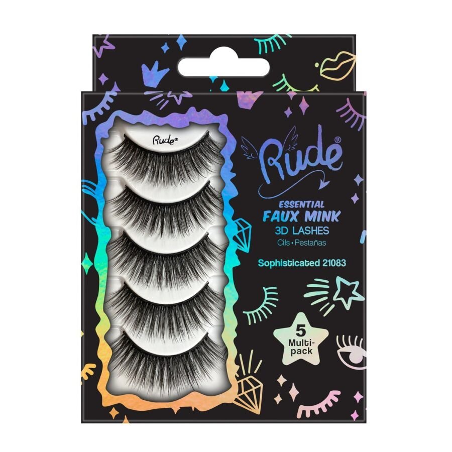 Rude Essential Faux Mink 3D Lashes 5 Multi-Pack - Image 4