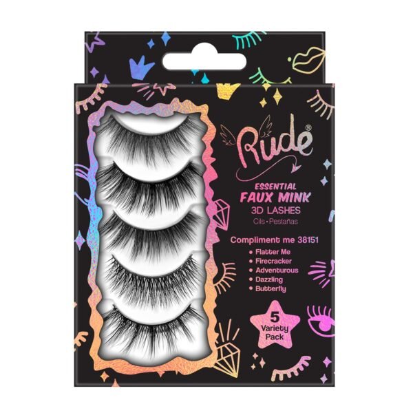 Rude Essential Faux Mink 3D Lashes 5 Multi-Pack - Image 7