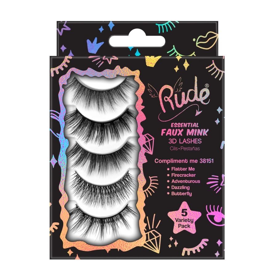 Rude Essential Faux Mink 3D Lashes 5 Multi-Pack - Image 7