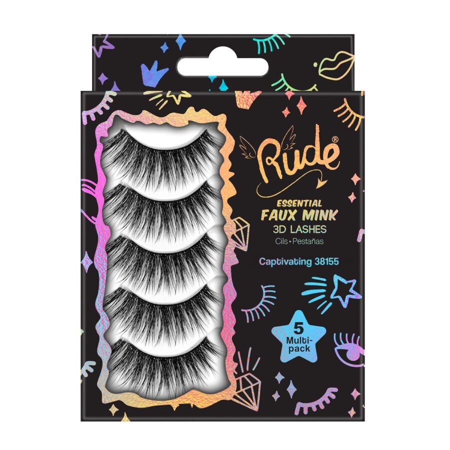 Rude Essential Faux Mink 3D Lashes 5 Multi-Pack - Image 10