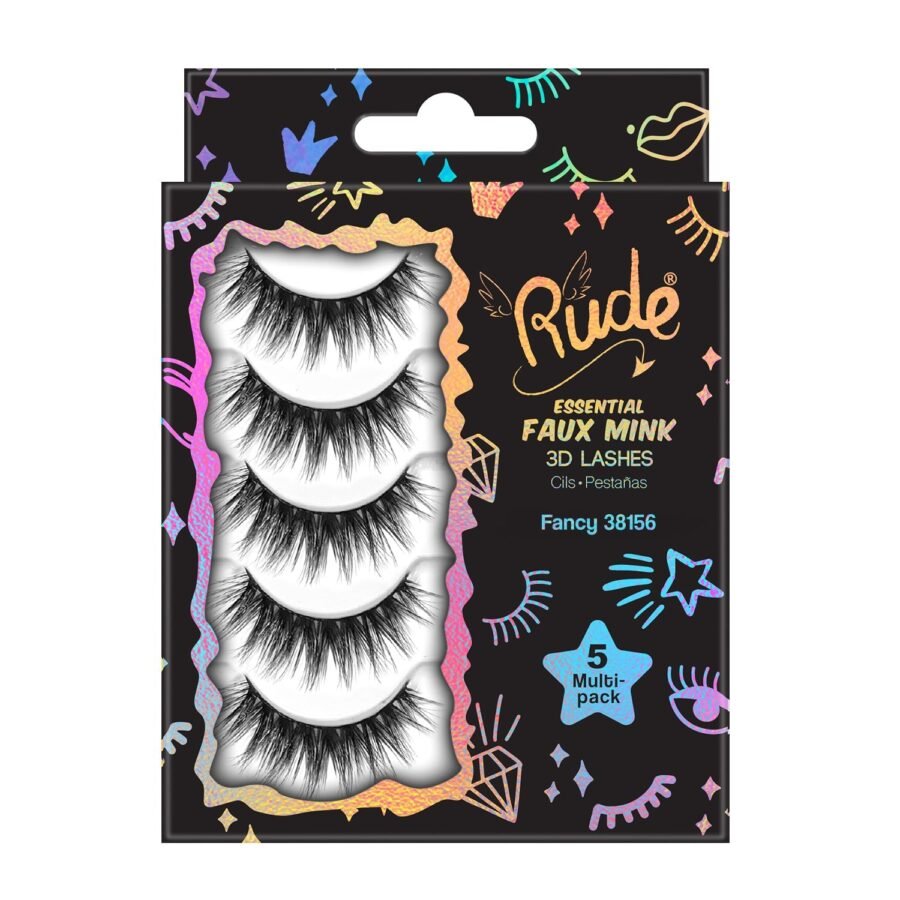 Rude Essential Faux Mink 3D Lashes 5 Multi-Pack - Image 5