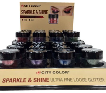 CITY COLOR Sparkle & Shine Loose Glitter Display Case Set 24 Pieces