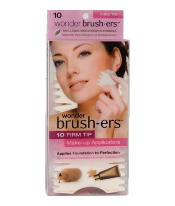 Wonder Brush-ers Make-up Applicators – 10 Firm Tip – White