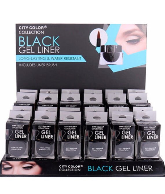 CITY COLOR Creamy Gel Liner Black Display Case Set 24 Pieces