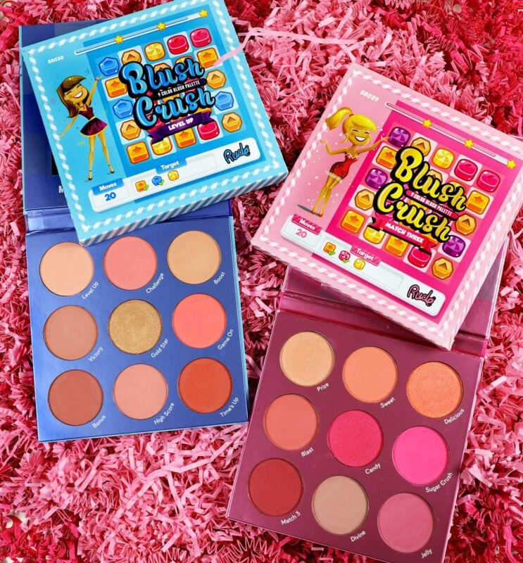 RUDE Blush Crush 9 Color Blush Palette - Match Three - Image 3