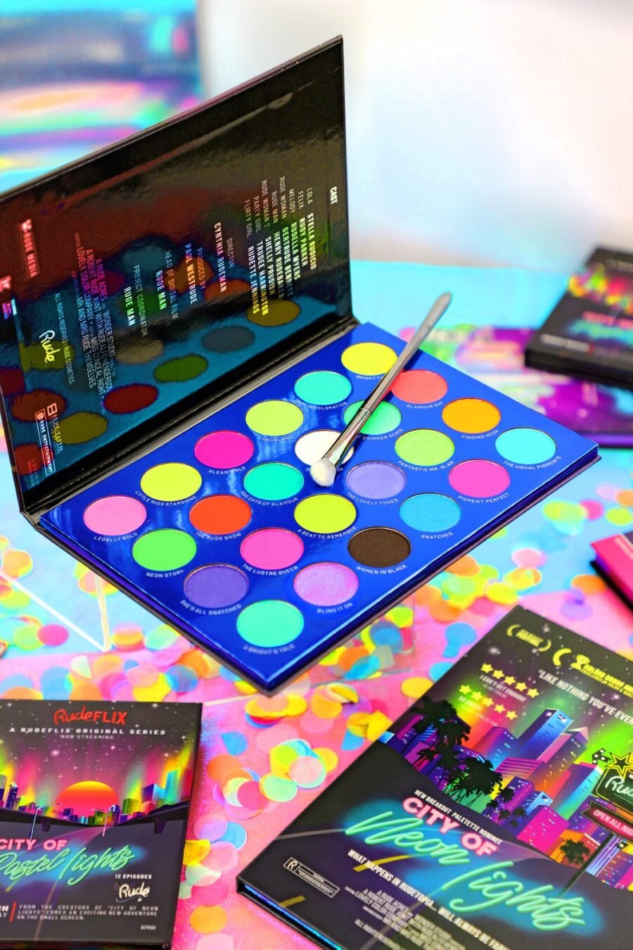RUDE City of Neon Lights - 24 Vibrant Pigment & Eyeshadow Palette - Image 3