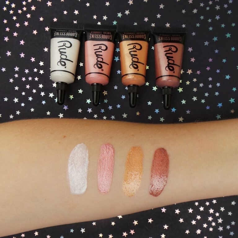 RUDE Goddesslike Facial Shimmer Acrylic Display Set, 48 Pieces + 4 Testers - Image 3